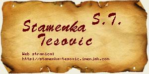 Stamenka Tešović vizit kartica